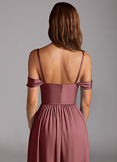 Azazie Calianna Brautjungfernkleider Wandelbar A-Linie Schulterfrei Stretch-Satin Kleid Amethyst image5