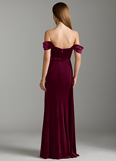 Azazie Amyra Vestidos de damas de honor Vestido de Cabernet de terciopelo de Corte Recto Convertible con Vestidos sin tirantes image10