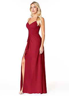 Azazie Emerald Final Sale Scarlet A-Line Ruffled Chiffon Dress image5