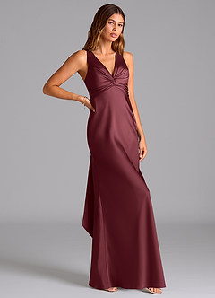 Azazie Hati Brudtärnklänningar Klä av Sjöjungfru i Stretch Satin Merlot image1