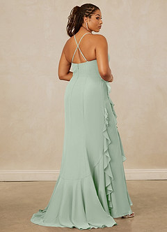 Christian Siriano Bridal for Azazie 1006 Bridesmaid Dresses Agave Mermaid Ruched Chiffon Dress image15