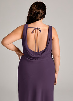 Azazie Rylina Bridesmaid Dresses Plum Mermaid Pleated Chiffon Dress image6