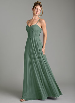 Azazie Teagan Bridesmaid Dresses Eucalyptus A-Line Sweetheart Neckline Chiffon Dress image1