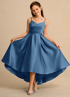 Azazie Sweets Junior Formal Flower Girl Klänningar Klä A-Line i Matt satäng Plisserad image4