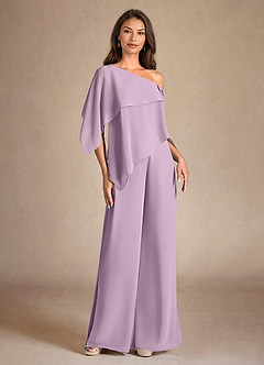 Azazie Halima Mother of the Bride Dresses Wisteria Jumpsuit/Pantsuit Side Slit Chiffon Dress image5