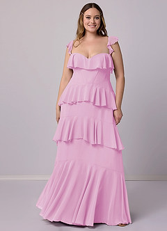 Barbie ♥ Azazie Bridesmaid Dresses Candy Pink A-Line Sweetheart Neckline Chiffon Dress image8