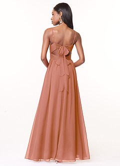 Azazie Zeya Abiti da Damigella Abito A-Line in Chiffon con Scollo a V a Pieghe Più Tagliato image3
