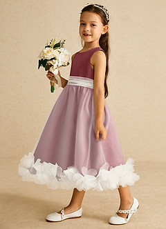 Azazie Stardust Blumenmädchenkleider A-Linie ärmellos Organza Kleid Amethyst image3