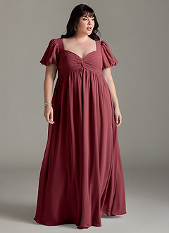 Azazie Madisynn Maternity Bridesmaid Dresses Bow Chiffon Floor-Length Dress image5