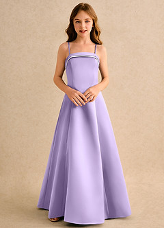 Azazie Izel Girls Formal Flower Girl Klänningar Klä A-Line i Matt satäng Plisserad image6