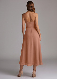 Azazie Wren Bridesmaid Dresses Bronzer A-Line Strapless Chiffon Dress image2