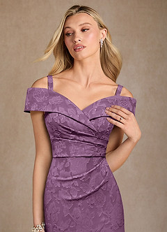 Azazie Canton Mother of the Bride Dresses Wisteria Mermaid Off the Shoulder Floral Burnout Dress image5