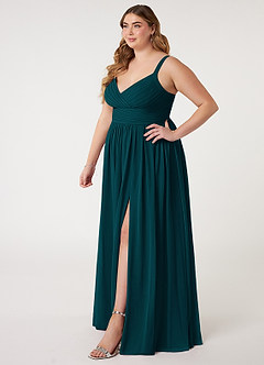 Azazie Chanel Bridesmaid Dresses Pine A-Line Pleated Chiffon Dress image10