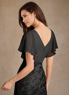 Azazie Fallon vestidos de madre de la novia Vestido de Negro de Encaje de Corte En A con Plisado image7