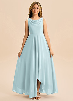 Azazie Mannie Junior Klä av A-Line i Chiffong Plisserad image6