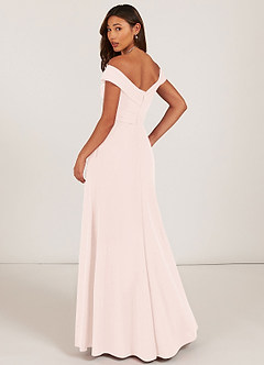 Azazie Evita Bridesmaid Dresses A-Line Off the Shoulder Stretch Crepe Floor-Length Dress image4