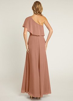 Azazie Lizzy Bridesmaid Dresses Bronzer A-Line One Shoulder Chiffon Dress image2