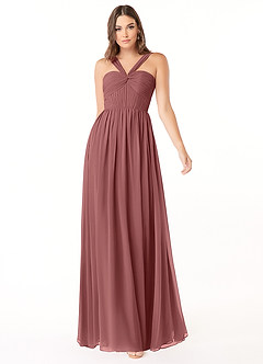 Azazie Dionne Bridesmaid Dresses Amethyst A-Line Corset Chiffon Dress image1