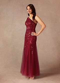 Azazie Backley Mère de la mariée Robes Robe Sirène en Paillettes Cabernet image5