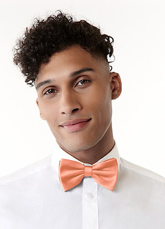 front Matching Matte Satin Pre-Tied Bow Tie & Suspenders Set