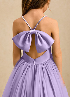 Azazie Aurora Robe Demoiselle D'honneur Fillette Robe Trapèze en Tulle Arc Lilas image5