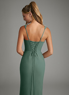 Azazie Asa Bridesmaid Dresses Sea Moss Sheath Corset Chiffon Dress image7
