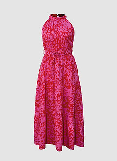 Endless Vacay Hot Pink Print Halter Maxi Dress image5