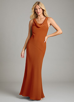 Azazie Rylina Bridesmaid Dresses Paprika Mermaid Pleated Chiffon Dress image1