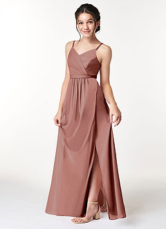 Azazie Luxy Junior Candy Pink Pleated Mesh Dress image4