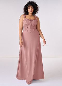 Barbie ♥ Azazie Bridesmaid Dresses Dusty Rose A-Line Sweetheart Neckline Chiffon Dress image5
