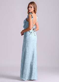 Azazie Jessamine At-home Try On Dresses Black Mermaid Corset Floral Burnout Dress image2