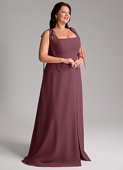 Azazie Debra Bridesmaid Dresses Sangria A-Line with Pockets Chiffon Convertible Dress image5