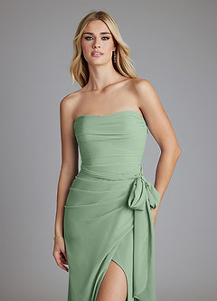 Azazie Solstice Final Sale Matcha Mermaid Strapless Chiffon Convertible Dress image4