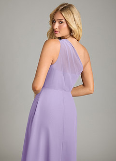 Azazie Phaedra Bridesmaid Dresses Lilac A-Line One Shoulder Chiffon Dress image14