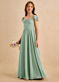 Azazie Meimei Girls Formal Flower Girl Klänningar Klä A-Line i Chiffong Plisserad image5