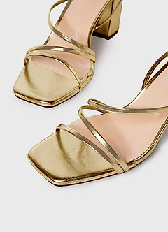 front Ankle Strap Block Heel Sandals