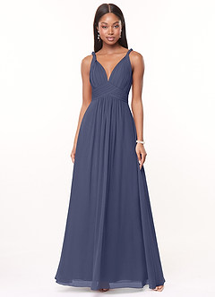 Azazie Maren Bridesmaid Dresses Stormy A-Line Pleated Chiffon Dress image1