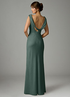 Azazie Kieryn Robes de demoiselle d'honneur Robe Sirène en Satin extensible Plissée Mousse De Mer image5