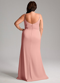 Azazie Deandra Bridesmaid Dresses Rosette Mermaid Pleated Stretch Satin Dress image8