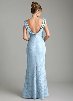 Azazie Kieryn Bridesmaid Dresses Sky Blue Mermaid Pleated Floral Burnout Dress image7