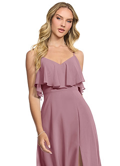 Azazie Jean Bridesmaid Dresses Vintage Mauve A-Line Chiffon Convertible Dress image4