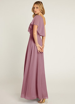 Azazie Lizzy Bridesmaid Dresses Vintage Mauve A-Line One Shoulder Chiffon Dress image6