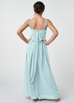 Azazie Kora Junior Sea Glass A-Line Pleated Chiffon Dress image2