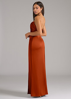 Azazie Marla Bridesmaid Dresses Paprika Sheath Strapless Stretch Satin Convertible Dress image5