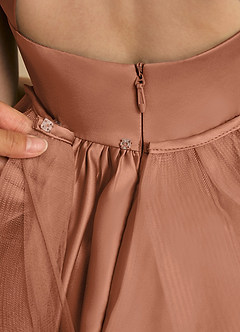 Azazie Julietta Blumenmädchenkleider Ballkleid Cabrio Tüll Kleid Bronzer image7