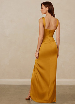 Christian Siriano Bridal for Azazie 1017 Robes de demoiselle d'honneur Robe Fourreau en Satin extensible Encolure en Forme de Cœur Caramel écossais image5