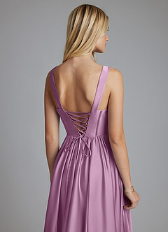 Azazie Delmie Brautjungfernkleider A-Linie Korsett Stretch-Satin Kleid Blauregen image3