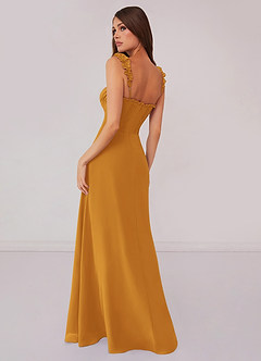 Barbie ♥ Azazie Bridesmaid Dresses Butterscotch A-Line Sweetheart Neckline Chiffon Dress image2
