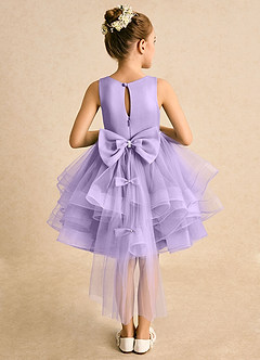 Azazie Tinie Abiti da Ragazza di Fiori Abito Principessa in Tulle Fiocco Lilla image1