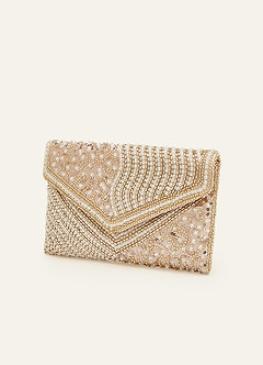 front Pochette enveloppe géométrique à sequins et perles